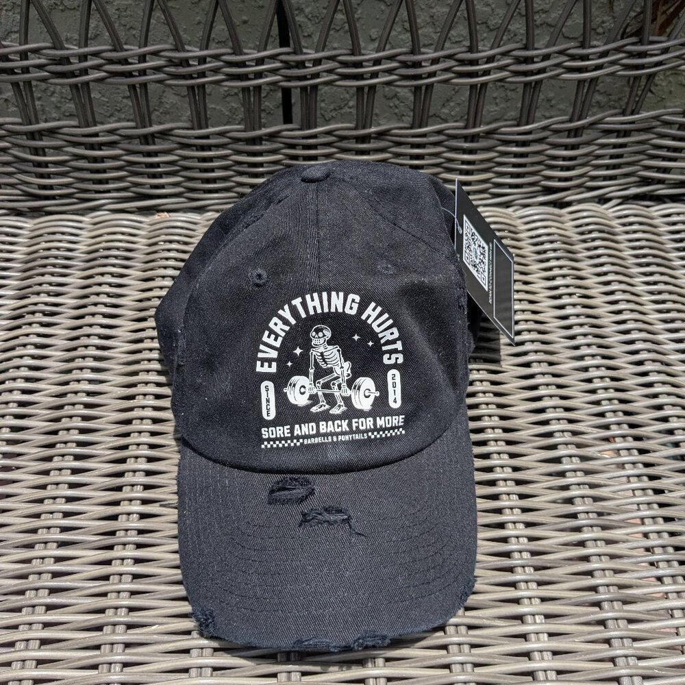 Barbells And Ponytails  "Everything Hurts" Classic Baseball Hat NEW